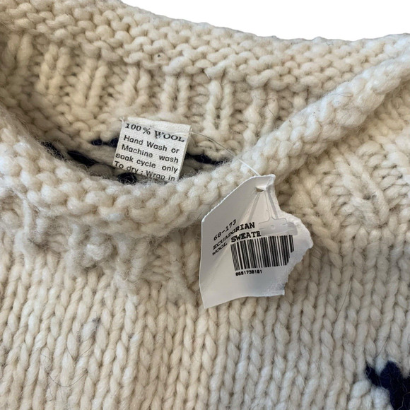 Hand Knit Sweater Aztec Southwestern 100% Wool NEW XL - Picture 4 of 6